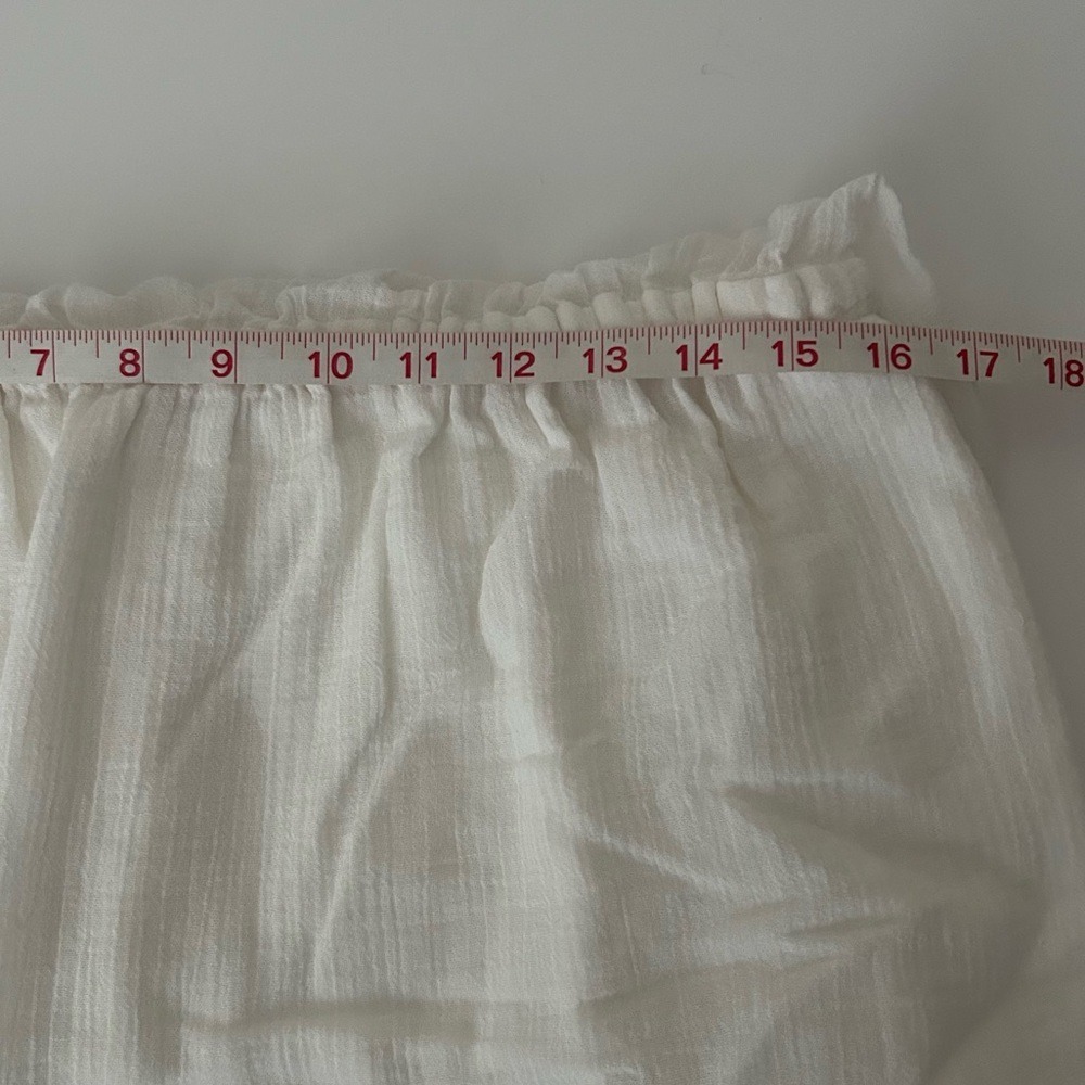 J. Crew White Cotton 3/4 Sleeve Elastic Waist Beach Cover Up Dress Small - Picture 3 of 13